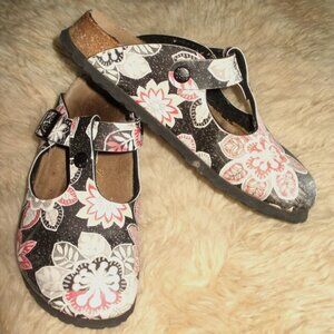 Birkenstock Papillio Floral Vegan Leather Clogs Size 37 US Size 6.5 Cute!